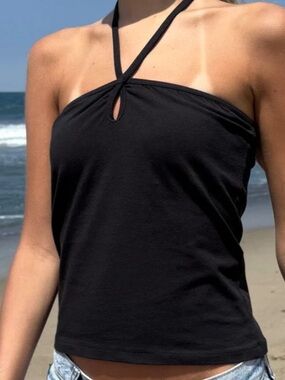 Brandy Melville - John Galt Women's Black Halter Neck Tank Top